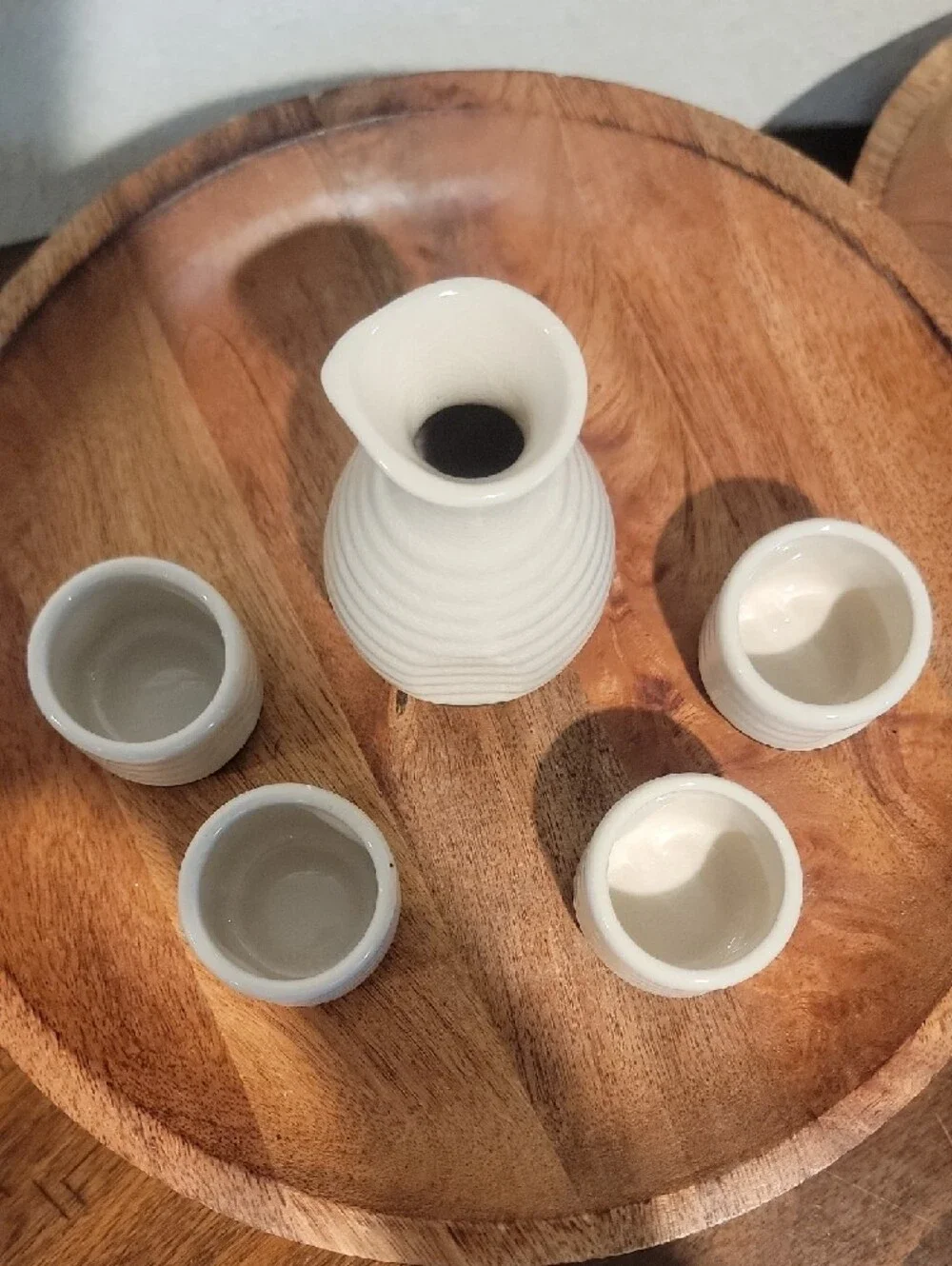 Ceramic Sake Set - Cream and Black